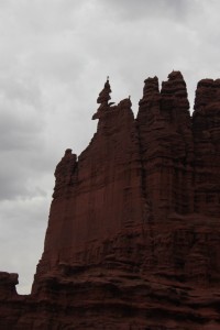 Climbers top of spire